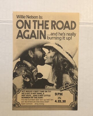 1980 s Willie Nelson On The Road Again TV Guide Magazine Print Ad Y24 AAA3