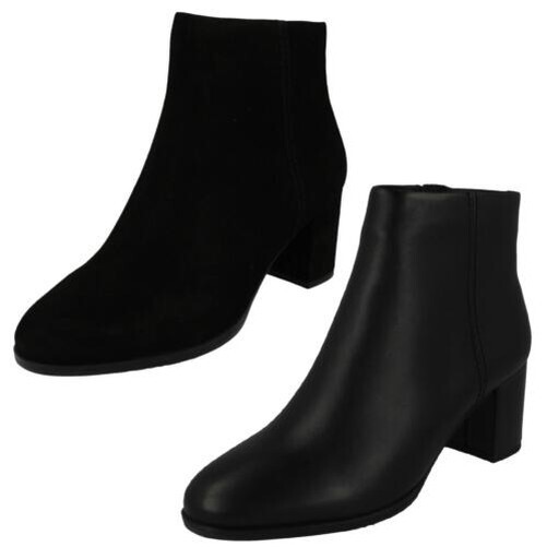 PANTOFOLA D’ORO Donna Clarks Pelle Elegante Tacco Zip Formale Stivaletti da Lavoro Freva55 Zip