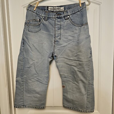 Vintage Billabong Men's Denim Shorts Size 32- Light Wash Graphic Back  Y2K