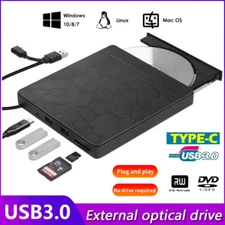 Mute CD Burner Player External DVD Drive for Laptop PC Type-C USB 3.0 Portable