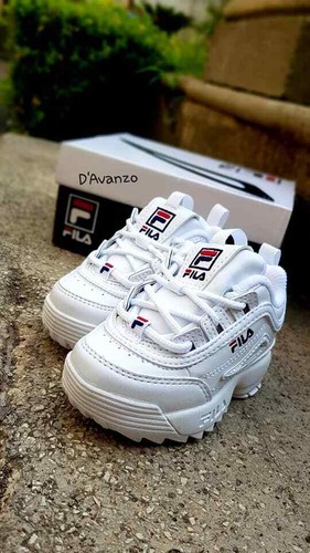 SCARPE FILA DISRUPTOR BIMBO/A BIANCA SNEAKERS | eBay
