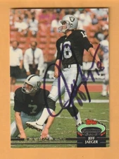 Jeff Jaeger Los Angeles Raiders AUTO Signed 1992 Stadium Club Kent Washington