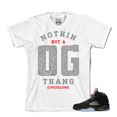Tee to match Air Jordan Retro 5 Black Metallic Reimagined. OG THANG Tee