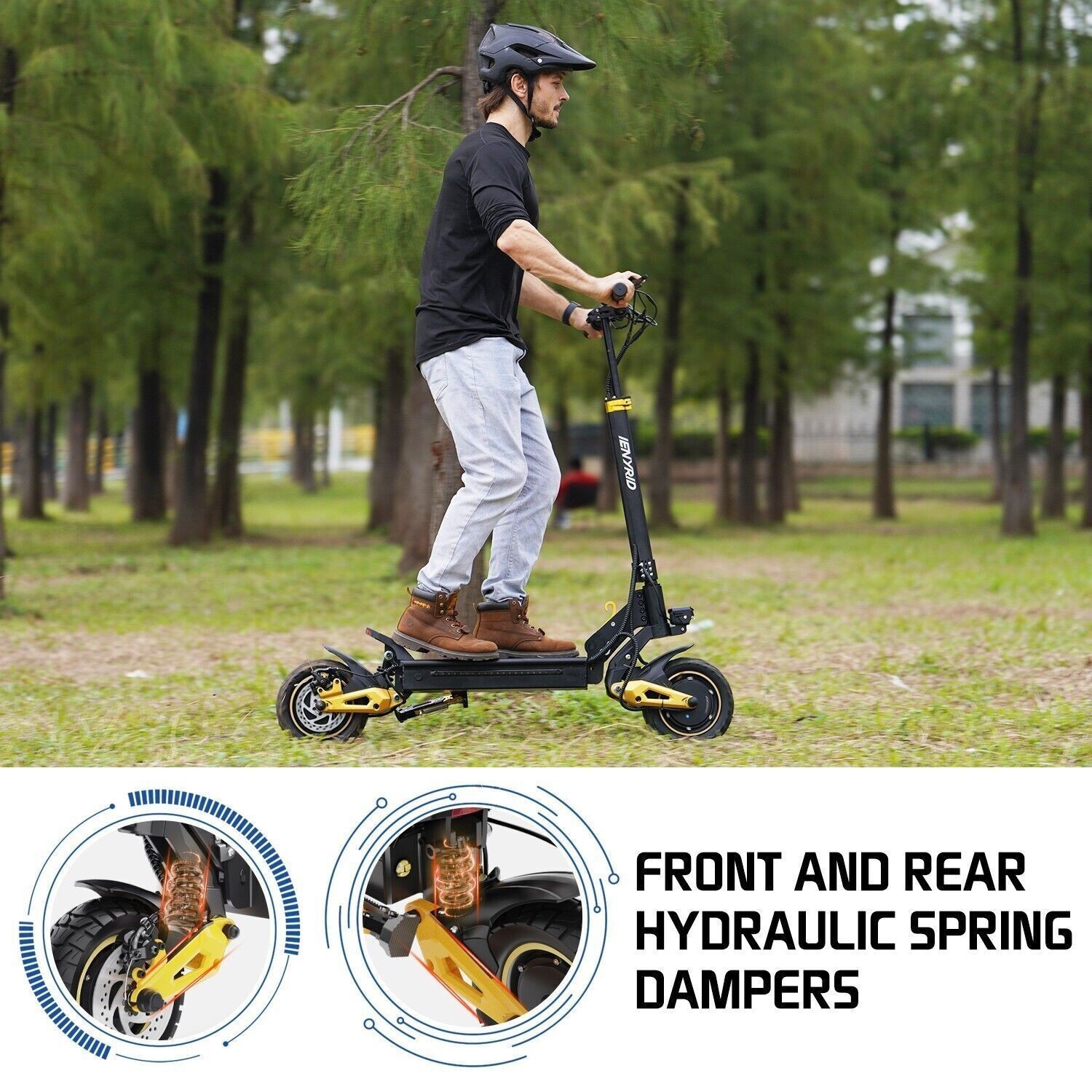 Electric Scooter 48v 2400W For Adult 10"Off Road Fat Tires Doul Motor E Scooter