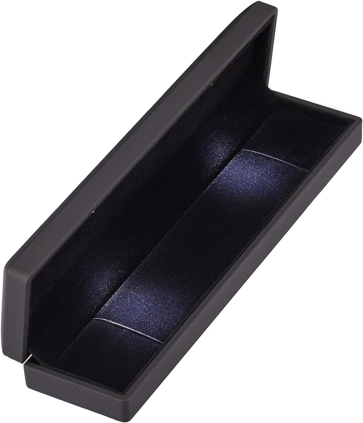 LETURE Long Chain Necklace Jewelry Gift Box Case with LED Light, Elegant Velvet 