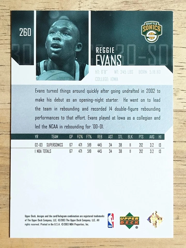 2003-04 Upper Deck #260 Reggie Evans - Image 2 of 2