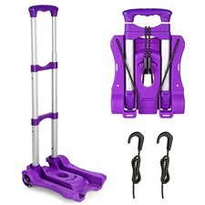 Folding Hand Truck Luggage Cart, Heavy Duty Utility Dolly with 4 Wheels  Ropes