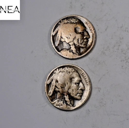 1916-D+1919-S Buffalo Nickel Set/Lot ~ Good/VG ~ 2 Coins ~ ZBL50