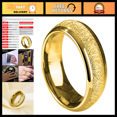 Rewritable 125kHz Ceramic Chip Ring - Gold & Silver Access KeyCard for Men & Wom