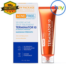AcneFree Terminator 10 Acne Spot Treatment Cream with 10 Benzoyl Peroxide1fl oz