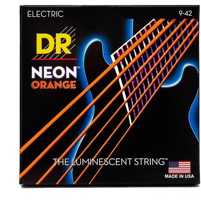 DR Strings NEON HiDef Orange SuperStrings Light Electric Guitar Strings