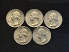 1964 P & D  Washington Quarters 90% Silver-Lot of 5