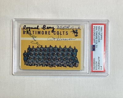 #ad 1960 TOPPS COLTS CARD #11 JOHNNY UNITAS EWBANK BERRY SIGNED AUTOGRAPH PSA AUTO 8 $1424.28