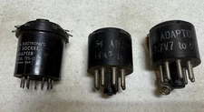 3 VACUUM TUBE SOCKET Adapters-Pomona TVS-12; “54”- 14A7 to 12SK7; 7A7/7V7 to 6K7