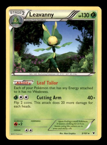 Leavanny (BW Noble Victories) 3/101 Rare Deck Exclusives Pokemon MP