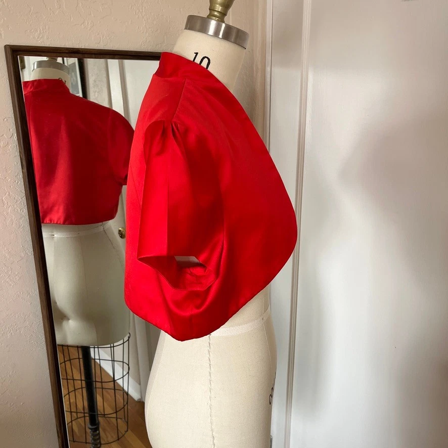 Chaqueta de manga corta Davids Bridal Bolero para mujer encogida roja 14/16 Foto 4 de 4