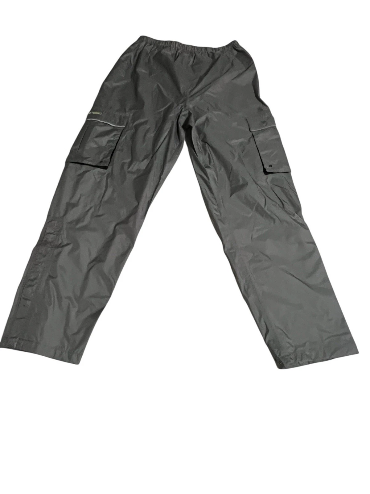 Stearns Rain Pants Mens Large Gray Dry Wear Nylon Mesh Lined Cargo Packable VGUC