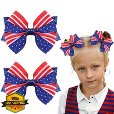 Esitrormi Navy Blue 2pc American flag hair clips