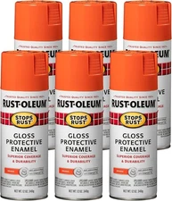 Rust-Oleum 214084-6PK Stops Rust Spray 12 Ounce (Pack of 6), Gloss Orange 