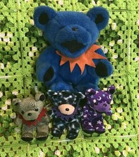Vintage Grateful Dead Plush Bears Lot Blue Jointed Liquid Blue Nostalgia Retro