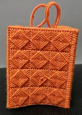 Vintage Orange Crochet Knitting Handmade Tissue Box Cover For Square Boxes