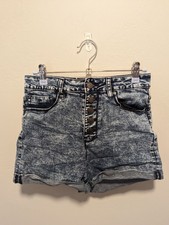 YMI High-Rise Denim Shorts Acid Wash 5/27 Button Fly