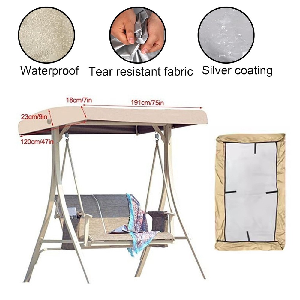 Outdoor Swing Canopy Replacement Top Cover, Universal Patio Swing