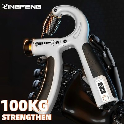 NEW Adjustable Hand Grip Strengthener 10-100kg Forearm Wrist Exerciser Gripper