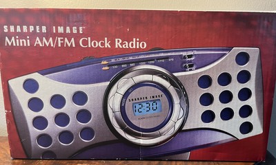 Sharper Image Blue AM/FM Radio/Alarm Clock GM107 New In Box TESTED