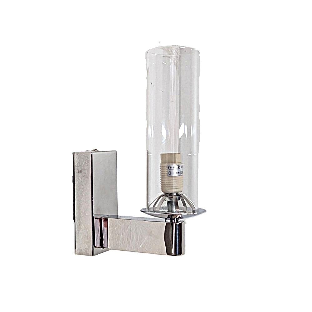 Litecraft Polished Chrome Torchiere Style Cylinder Glass G9 Wall Light Clearance