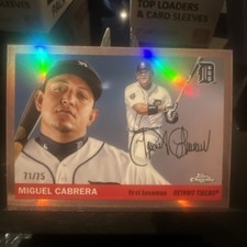 2025 Topps Chrome Platinum Miguel Cabrera Rose Gold Refractor /75 Detroit Tigers