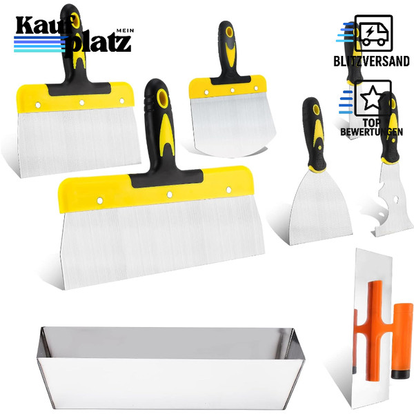 Spachtel Set 8-Teilig Edelstahl Malerspachtel Tapeten Spachtel GläTtkelle 30,5-image