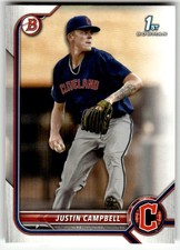 2022 Bowman Draft #BD-113 Justin Campbell 1st Cleveland Guardians Baseball