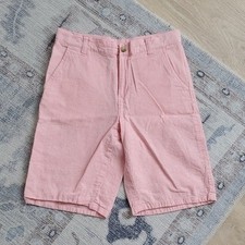 Janie and Jack Boys Peachy Pink Linen Blend Adjustable Waist Shorts Sz12