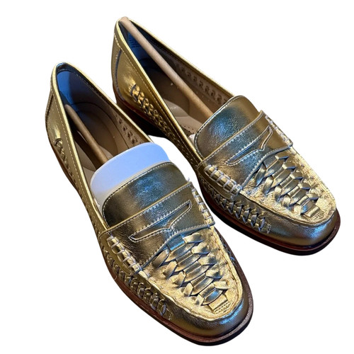 Giani Bernini Brynnlee Woven Penny Loafers Slip On Shoes Gold Melt Women's 7 M