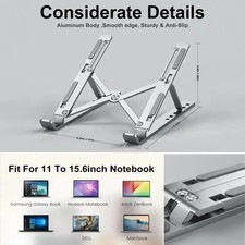 Portable Laptop Stand Aluminum Bracket holder Fit For 11 to 15.6 Inch