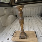 Ornate Baroque Metal Column Candle Holder, Antique Finish Brown/Gold, 1pk — photo 2