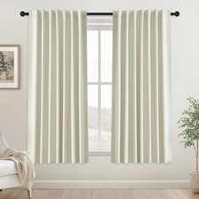 Blackout Curtains 63 Inch Long for Living Room Bedroom 2 Panels Set, Cream Sh...
