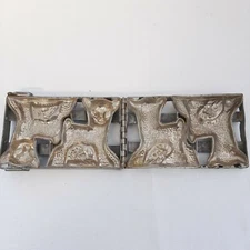Antique Professional Cast Hinged Double Lamb Chocolate Mold Heavy Easter Candy
