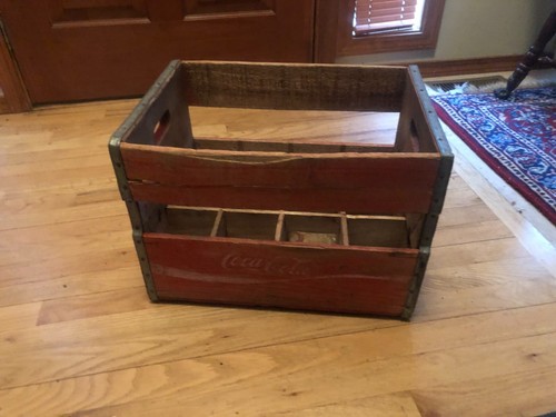 Vintage rote COCA-COLA große Holzkiste - Bild 4 von 9