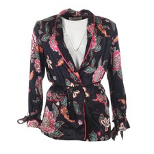 Day Birger Et Mikkelsen Jacket Black Floral Silk Blend Size 34 / Uk 8 Lr 303