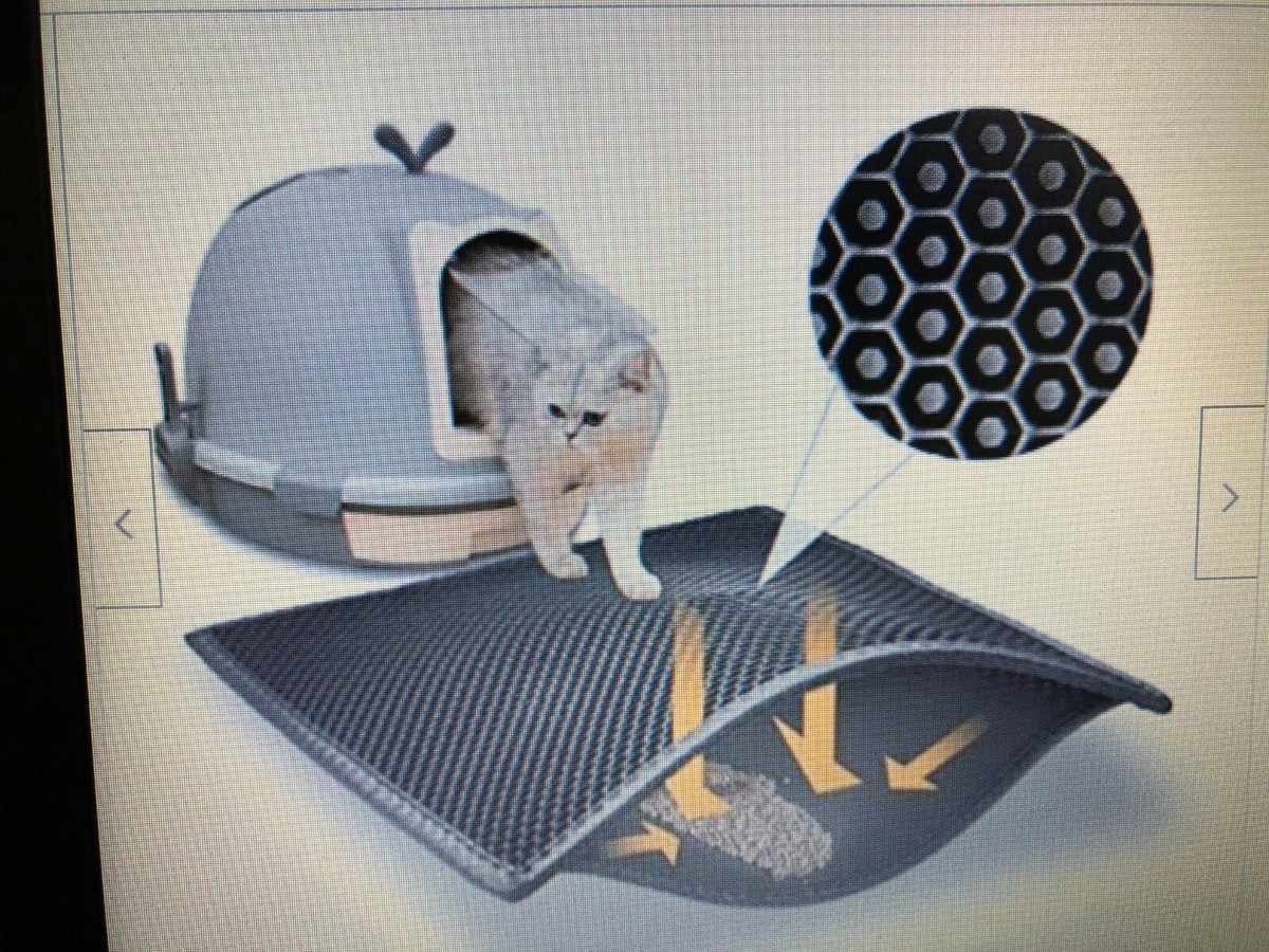 PK) LeToo Double Layer Cat Litter Mat Gray NEW FREE SHIPPING