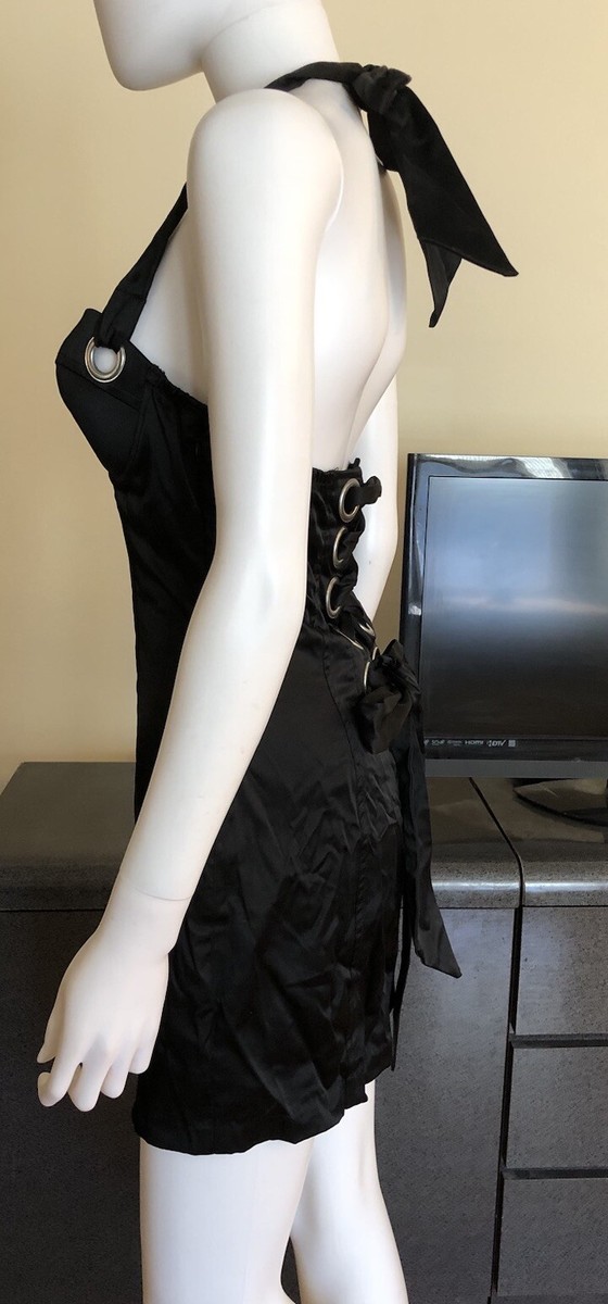 Forever 21 Womens Black Corset Bustier Mini Dress - Lace-Up Back - Size M |  eBay
