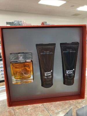 Mont Blanc Homme Exceptionnel 2.5oz Men's Eau de Toilette 3pc Set