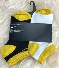 BRAND NEW 6 PAIRS NIKE YOUTH YOUNG ATHLETES LIGHTWEIGHT NO SHOW SOCKS SZ 7c-10c