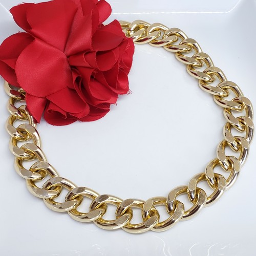 Trendy Gold Link Thick Choker Statement Necklace Chic Collar Runway Chain - 第 5/6 張圖片