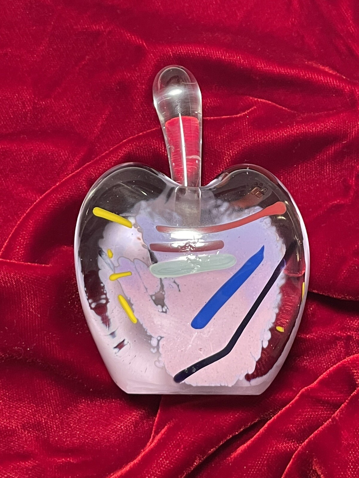 VINTAGE ART GLASS PINK APPLE PERFUME BOTTLE MODERN DESIGN eBay