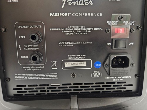 Fender Passport Conference Portable 4-Channel PA System PR844 - Picture 11 of 15