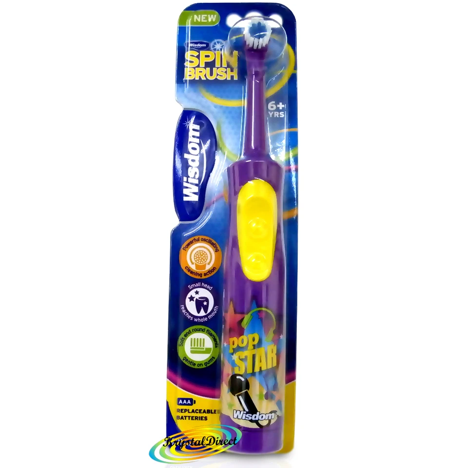 Wisdom Spinbrush Kids Children Battery Electric Toothbrush 6+ years