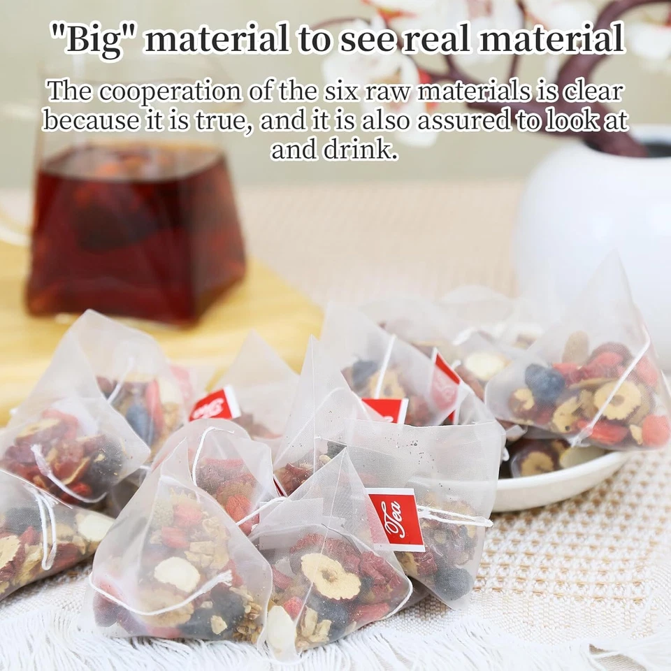 25 piezas Ginseng seis tesoros té, té de riñón, té de hígado, fecha roja salud renal Foto 4 de 4